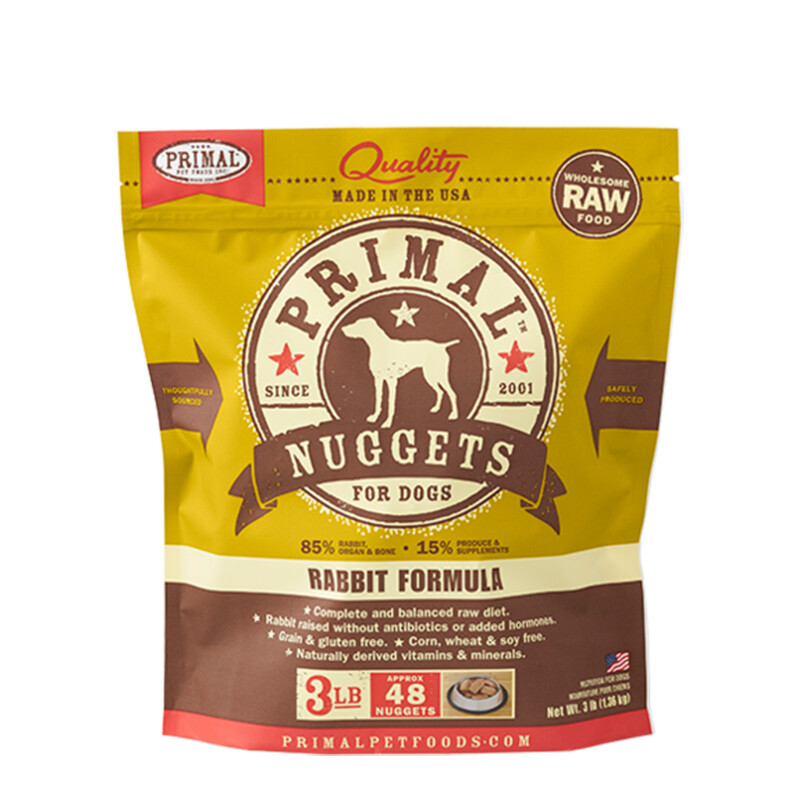 Primal Rabbit Formula Frozen Raw Dog Food OK Feed & Pet Supply