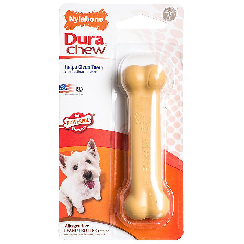 Nylabone Dura Chew Dog Bone - Peanut Butter Flavor (Regular)